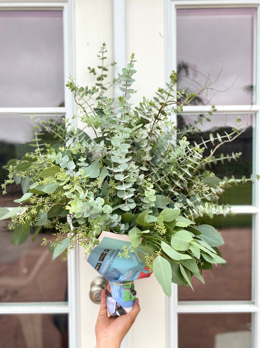 FRESH Flower Mix Greens Premium Bouquet Eucalyptus Baby Blue Silver Dollar Curly Willow Flower Gift Birthday Shower Wedding Home Decor