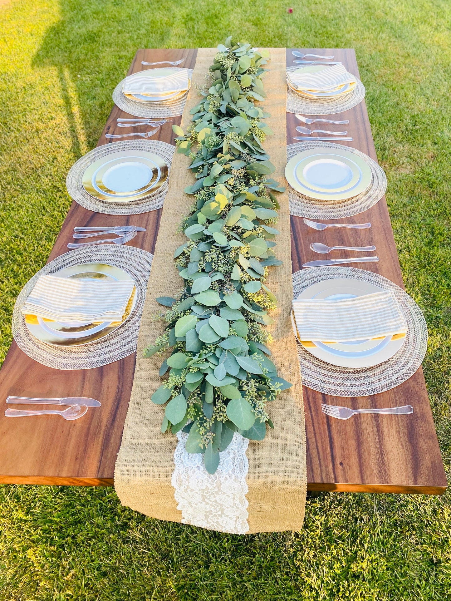 Fresh Seeded eucalyptus garland wedding decoration centerpiece table runner mantel summer decor mantel, Table, Arrangment Chritmas New year