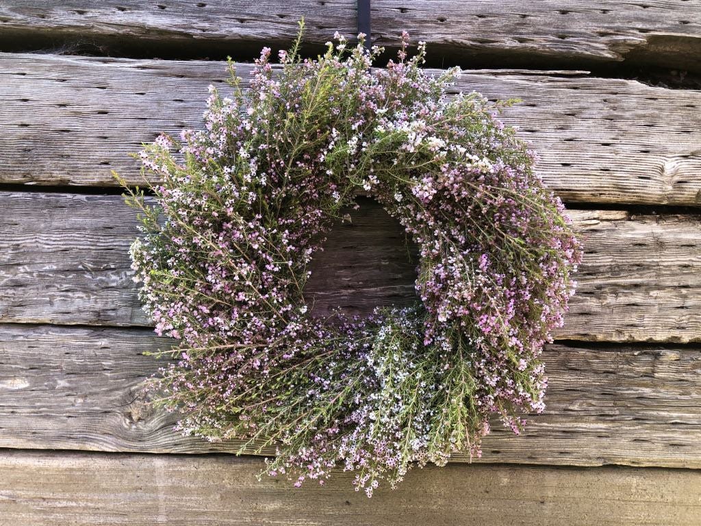 FRESH Real Light pink Heather Wreath for front door Spring home decor wedding summer birthday gift indoor kitchen housewarming gift