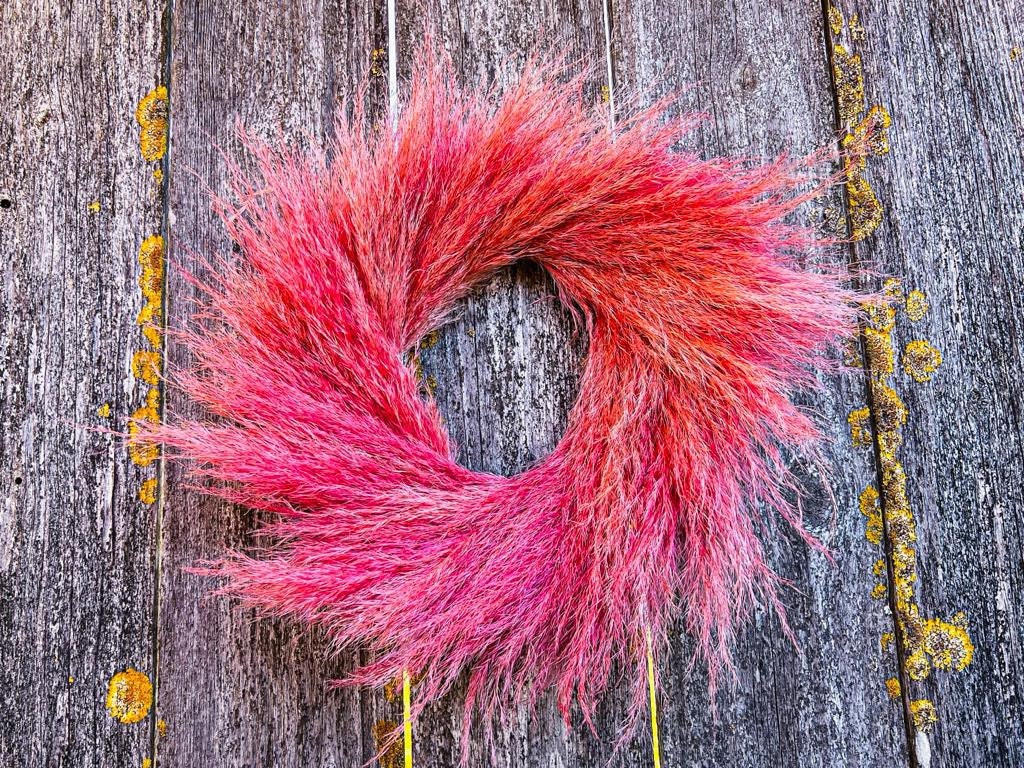 Real Natural Real Pink Pampas Wreath, Wreath, Home Decor, Porch Decor, House Decorations, Spring, Summer, Valentine’s Day, Gift