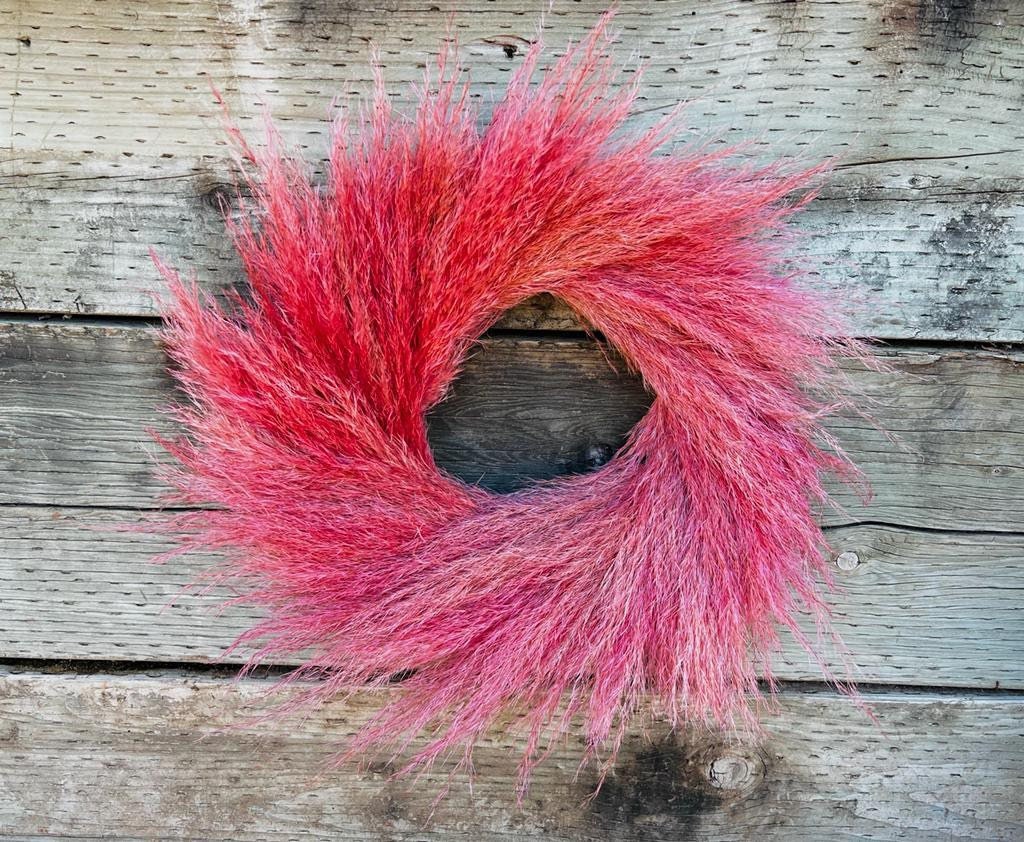 Real Natural Real Pink Pampas Wreath, Wreath, Home Decor, Porch Decor, House Decorations, Spring, Summer, Valentine’s Day, Gift