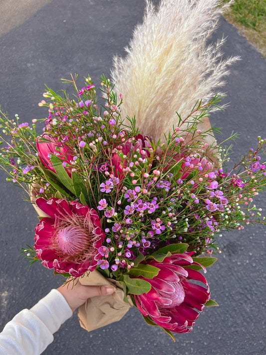 Fresh Real Flower Bouquet birthday gift fresh protea flower preserved pampa home decor gift summer pink long lasting