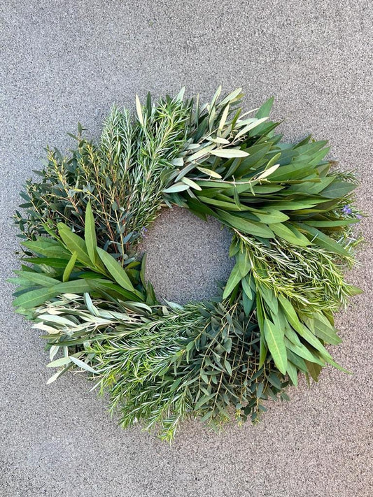 Real Fresh Eucalyptus, Rosemary, Bayleaf, Olive Wreath in Sections for Spring  Summer Birthday Gift Kitchen Window Wedding Front Door  Decor