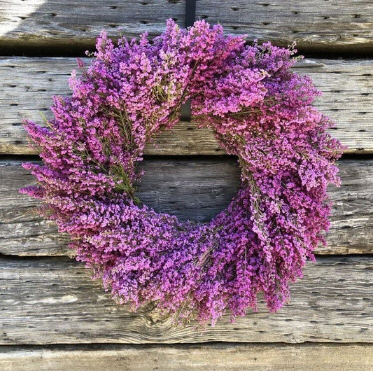 FRESH real hot pink heather wreath for front door decor. Perfect for Valentine’s Day Spring Summer Decor Birthday gift/Present, Wedding