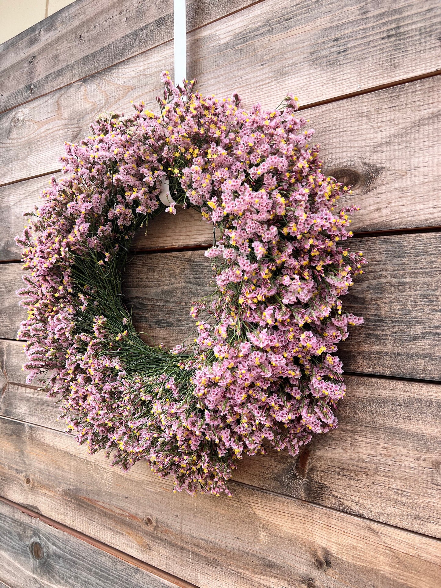 FRESH Real Pink Misty, Limonium, Summer Front Door wreath, Kitchen, Birthday Gift, Wall, Long Lasting, Winter, Christmas, New year.