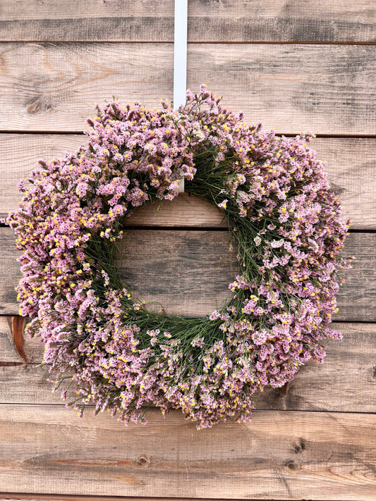 FRESH Real Pink Misty, Limonium, Summer Front Door wreath, Kitchen, Birthday Gift, Wall, Long Lasting, Winter, Christmas, New year.