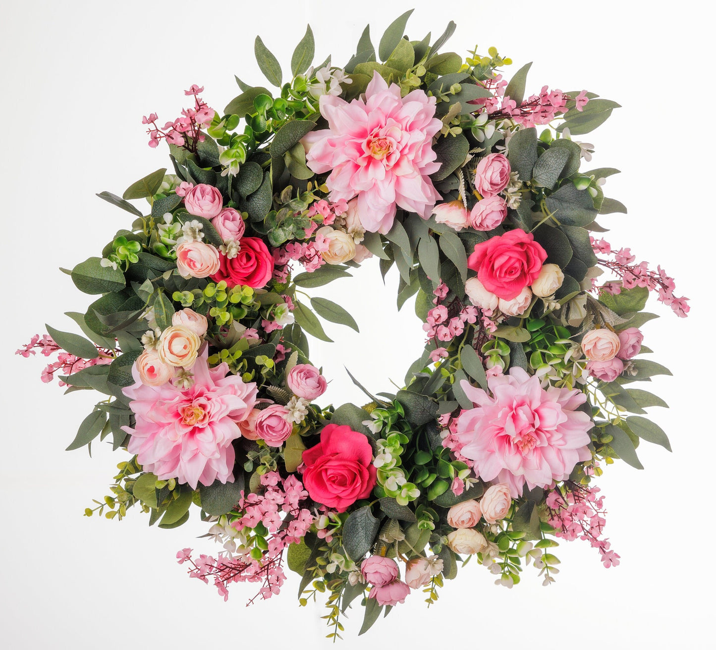 Wreath for Front Door Decor, Pink Tones Faux Artificial Real Touch Indoors, Outdoors, Valentines Day, Spring, Birthday Gift, House Warming