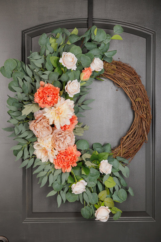 Wreath for Front Door Decor, Colorful Faux Artificial Real Touch Indoors, Outdoors, Office Christmas, Birthday Gift HouseWarming Wedding