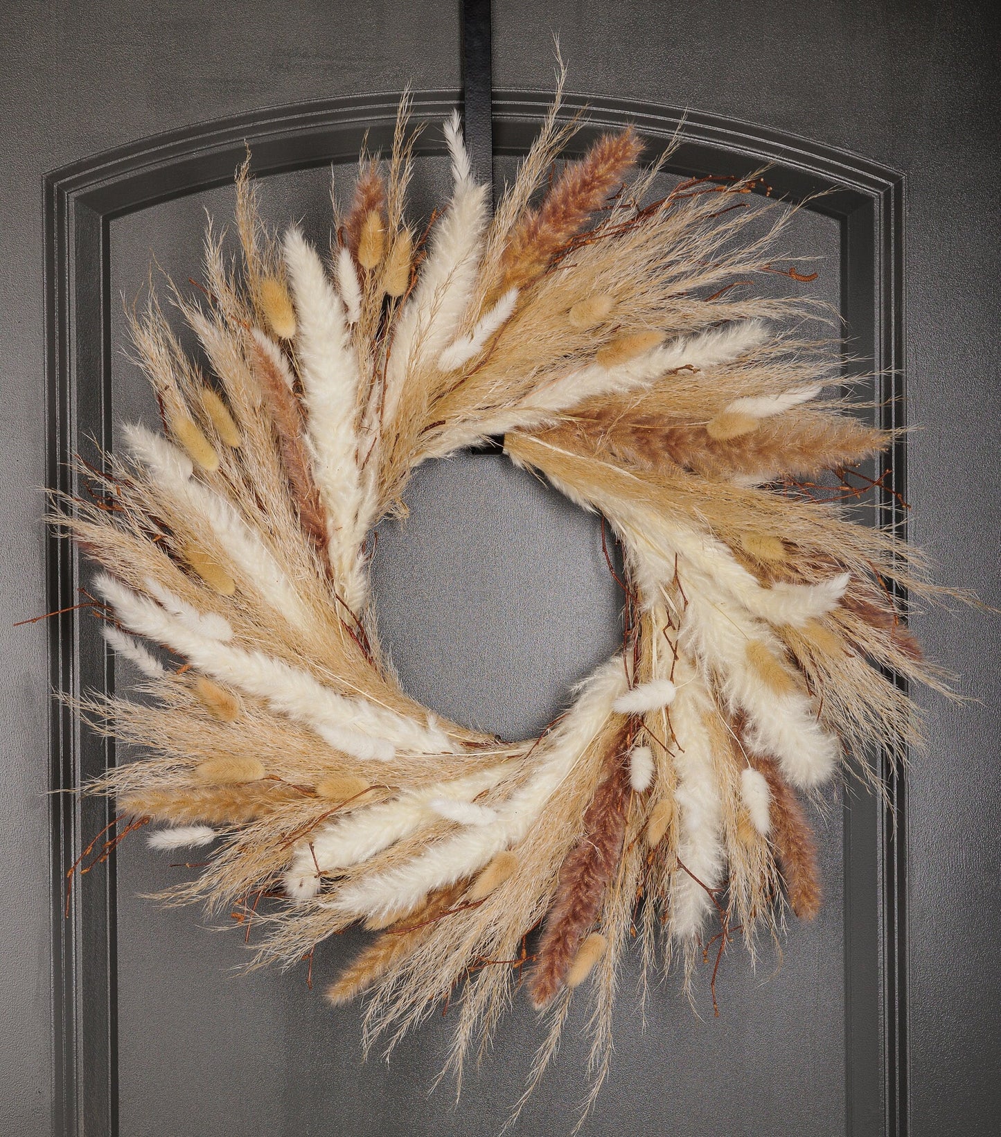 Wreath for Front Door Decor, Natural Dried Real Touch Indoors, Outdoors, Birthday Gift House Warming Wedding.