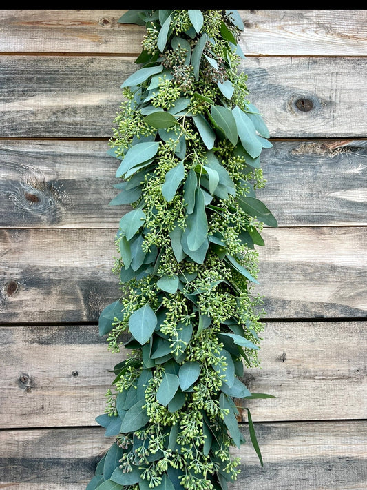 Fresh Seeded eucalyptus garland wedding decoration centerpiece table runner mantel summer decor mantel, Table, Arrangment Chritmas New year